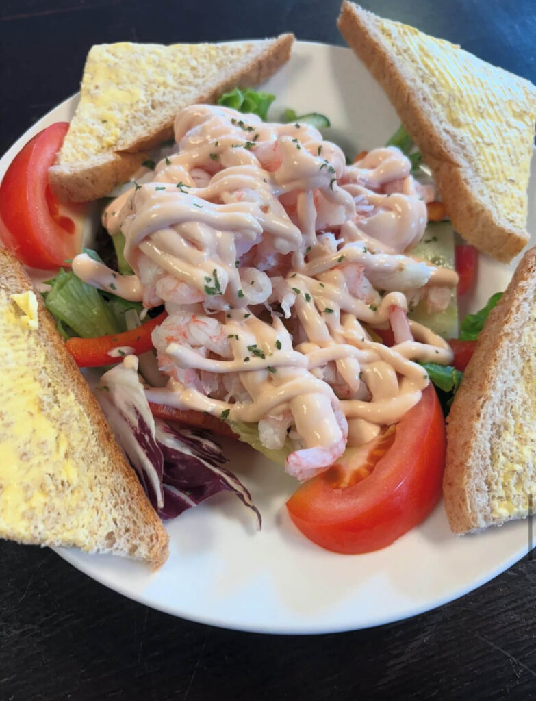 prawn salad at the John Selden Pub in Salvington, Worthing